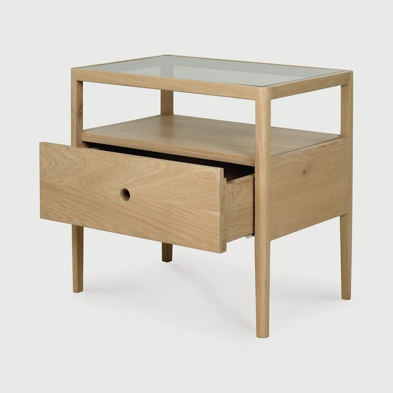 Oak Spindle Bedside Table