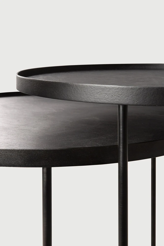 Round Tray Side Table Set