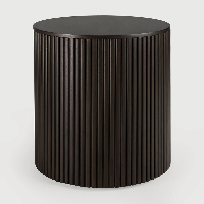 Mahogany Dark Brown Round Side Table