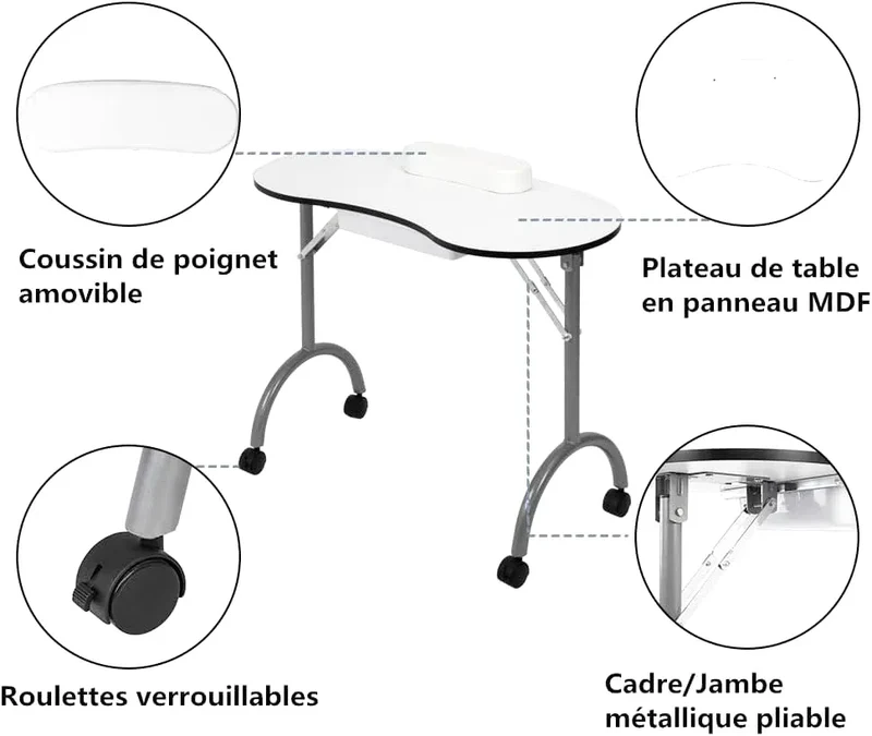Table Onglerie Pliante