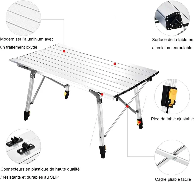 Table Balcon Pliante Aluminium
