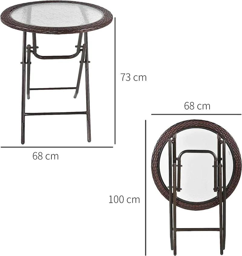 Table De Jardin En Verre Pliante