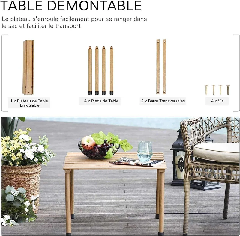 Petite Table De Jardin En Bois Pliante