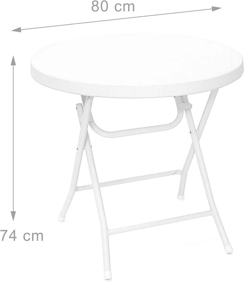 Table Ronde Blanche Pliante