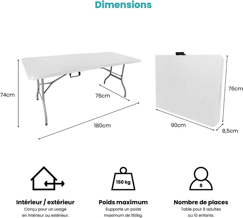 Table Pliante Blanche Extérieur