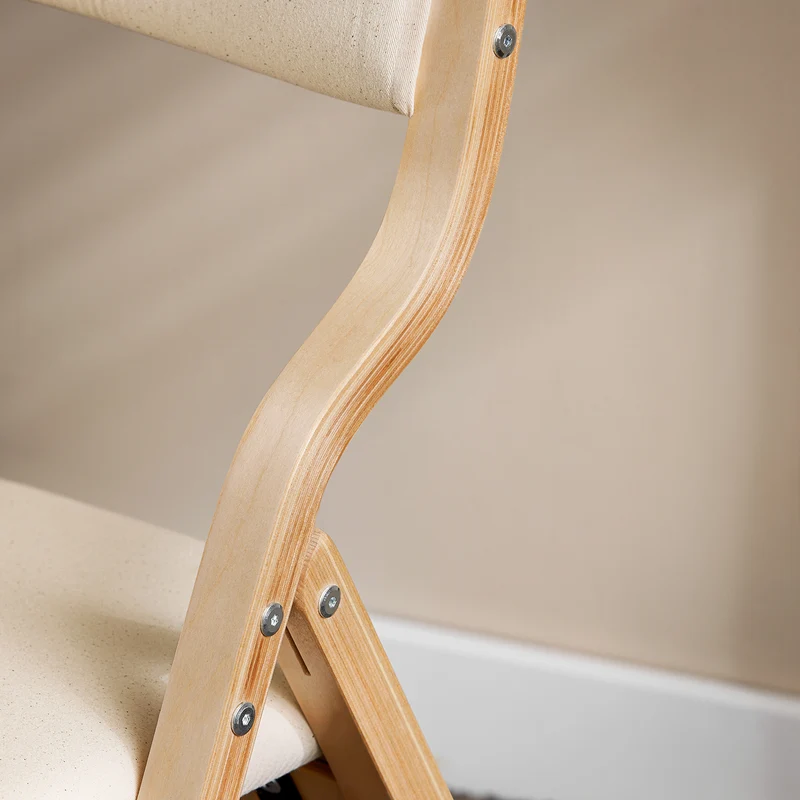 SoBuy FST40-Wx2 Lot de 2 Chaises Pliantes Rembourrées en Bois – Blanc
