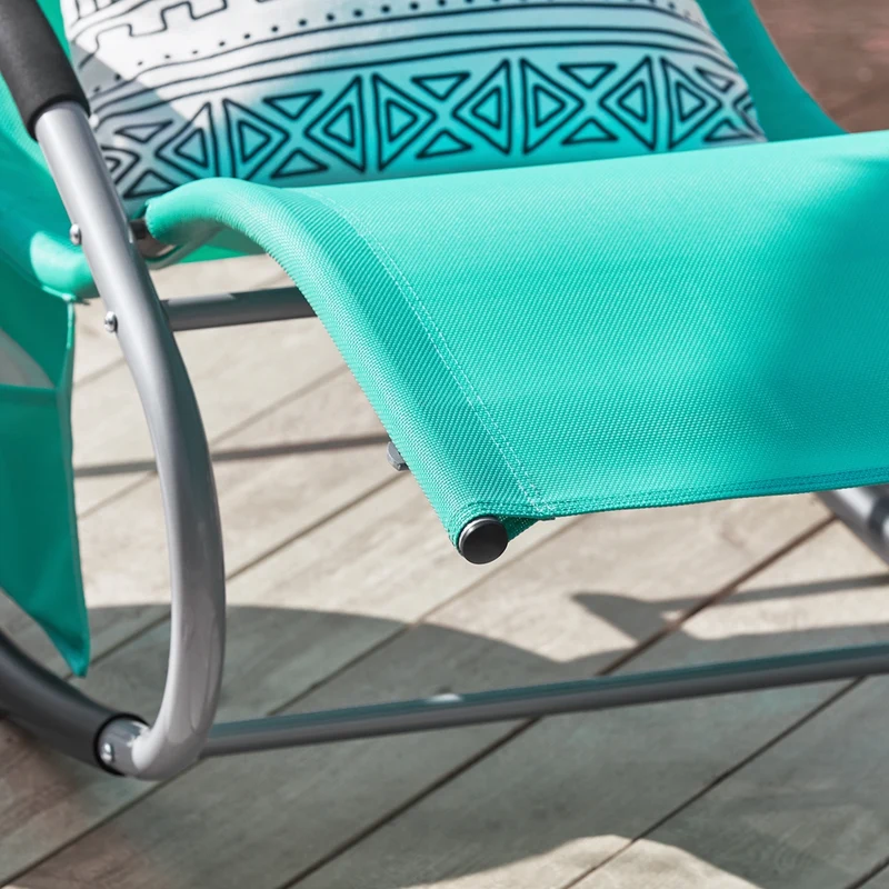 SoBuy OGS28-TBx2 Lot de 2 Chaise Longue Transat de Jardin Bascule avec Appui-tête Réglable et Pochette latérale