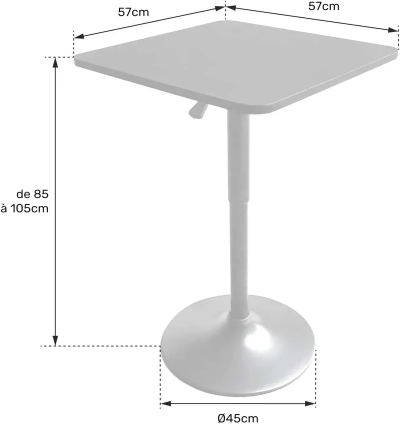 Table Haute Carrée Pliante