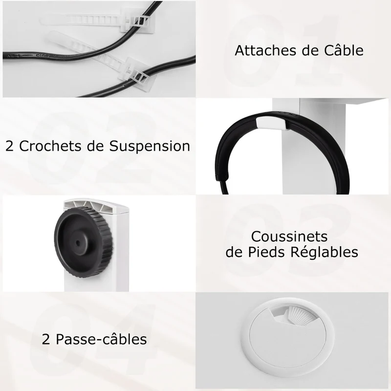 Costway - Bureau Electrique, Bureau Assis Debout Electrique, Bureau Assis Debout, 3 Hauteurs de Mémoire, Bureau Ordinateur, Table de Bureau, Blanc
