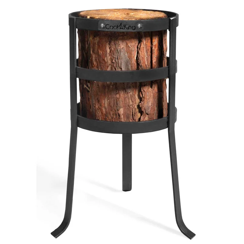 Cook King Malmö – Support en acier pour flambeau suédois, Ø 20 cm, hauteur 40 cm, fabriqué en Europe
