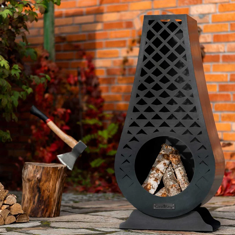 Cook King - Brasero Cheminee Exterieur Terasse, Chauffage Exterieur, Cheminée Bois «AVANGARDO»
