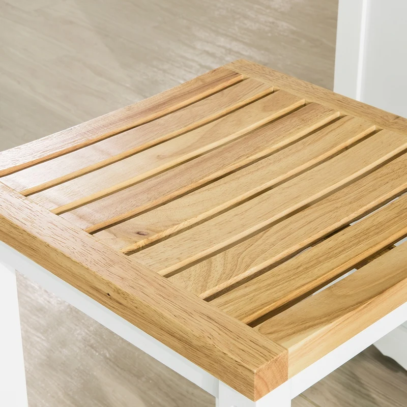 SoBuy FST29-WNx2 Lot de 2 Chaises Tabourets de Cuisine en Bois avec Repose-Pieds