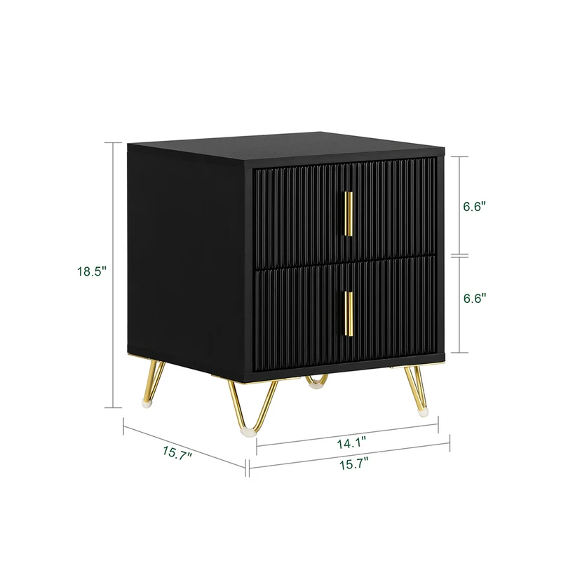 SoBuy FBT115-SCHx2 Lot de 2 Table de Chevet - Table de Nuit avec 2 tiroirs, Table d'appoint pour Chambre à Coucher - Meuble de Rangement Moderne, Noir L40 x P40 x H47 cm