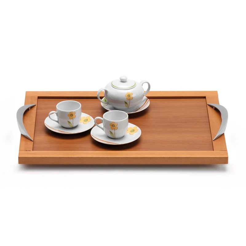 ARIT - Chariot de cuisine DRINK, Plateau en Bois, Plateau Rectangulaire, Desserte Bois, combinabile con 500 Ginger - Couleur ciliegio
