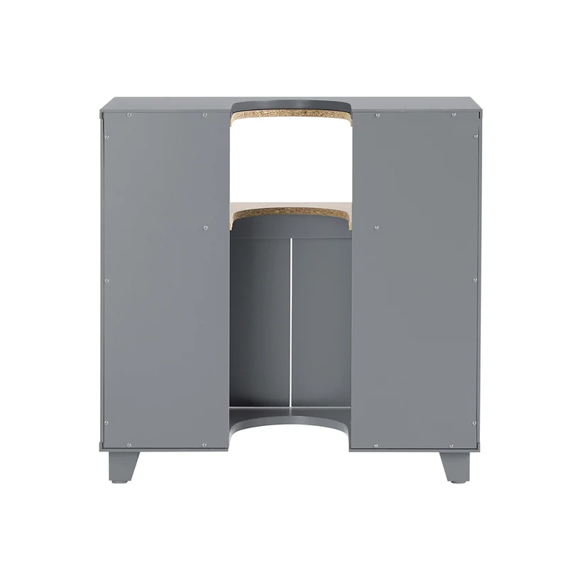 SoBuy BZR148-DG Meuble Sous Lavabo de Salle de Bain, Meuble Sous Vasque à 2 Portes