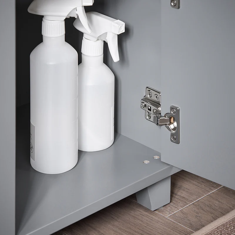 SoBuy BZR148-DG Meuble Sous Lavabo de Salle de Bain, Meuble Sous Vasque à 2 Portes