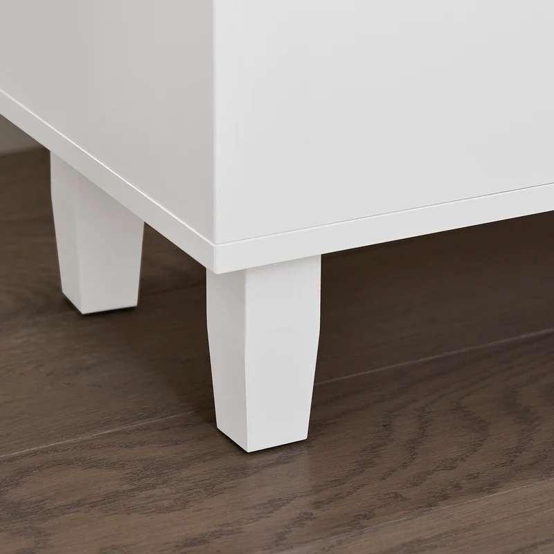 SoBuy FBT147-W Bout de Canapé Table de Chevet Table de Nuit Table d'Appoint avec 2 Étagères pour Salon, Chambre ou Bureau