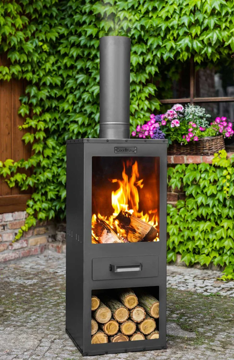 Cook King - Brasero Cheminee Exterieur Terasse, Chauffage Exterieur, Cheminée Bois «ROSA»