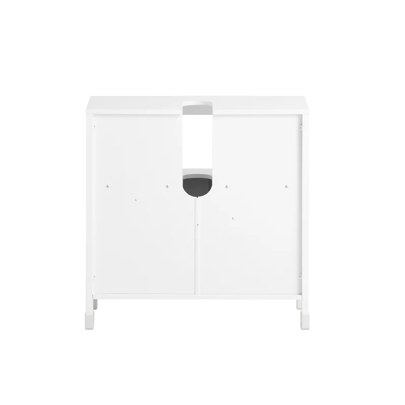 SoBuy BZR185-W Meuble sous-Lavabo, Meuble sous-Vasque Meuble de Rangement de Salle de Bain, 2 Étagères, 2 Portes Coulissantes