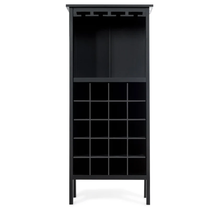 Costway - Casier a Bouteille, Porte Bouteille vin, Etagere a Vin, Range Bouteille, Support de Verre à Pied Capacité 20 Bouteilles, Noir