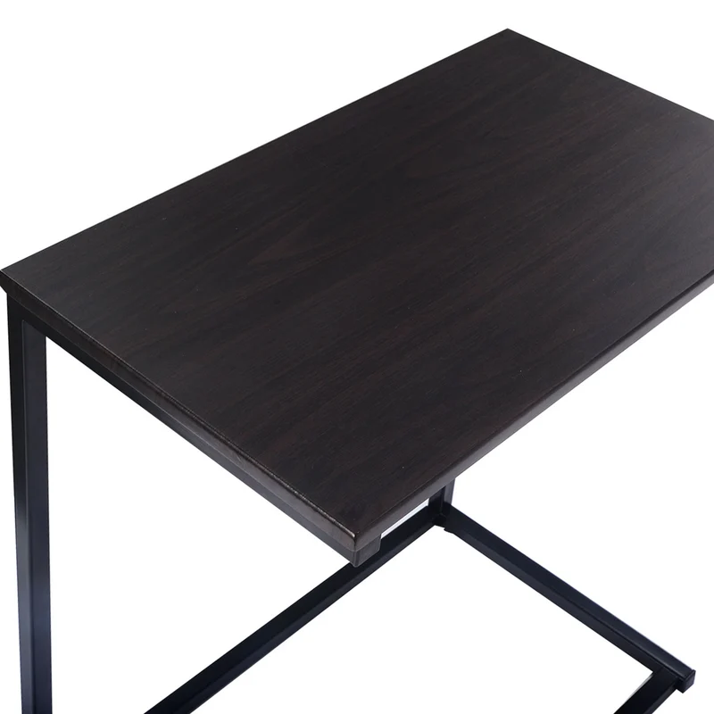 Costway - Table d'appoint, Table de salon, Petite Table d'appoint, Table d’extrémité fixe Table pour Ordinateur Portable en forme de U, Naturel