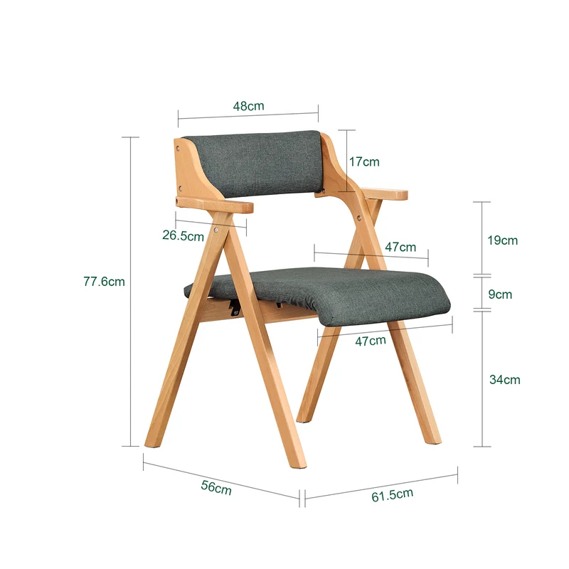 SoBuy FST98-SG Chaise Pliante avec Coussin, Confortable et Gain de Place, Pliable, Design Fonctionnel, Usage Quotidien, Format Pratique – Bois, Gris Foncé
