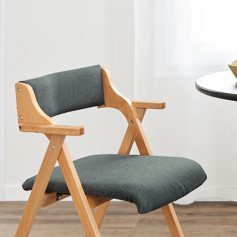 SoBuy FST98-SG Chaise Pliante avec Coussin, Confortable et Gain de Place, Pliable, Design Fonctionnel, Usage Quotidien, Format Pratique – Bois, Gris Foncé