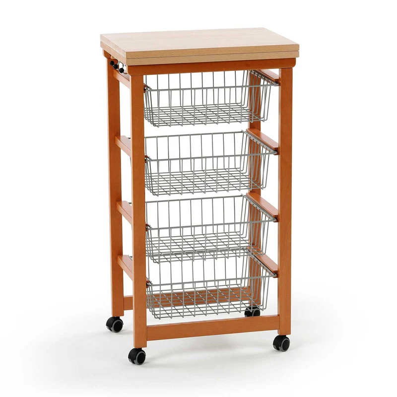 ARIT - Chariot de cuisine GASTONCINO, Desserte Cuisine, Desserte a Roulette, Desserte Bois(da 48 a 96 cm) - Couleur ciliegio