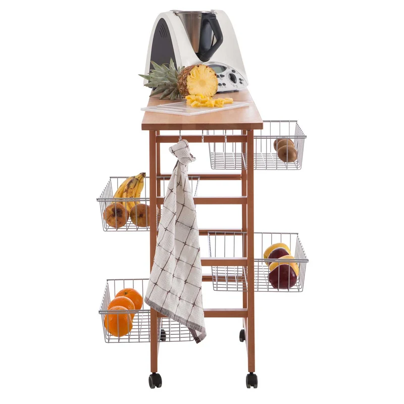 ARIT - Chariot de cuisine GASTONCINO, Desserte Cuisine, Desserte a Roulette, Desserte Bois(da 48 a 96 cm) - Couleur ciliegio