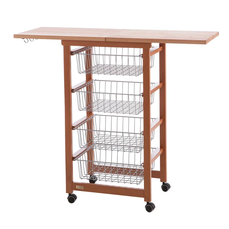 ARIT - Chariot de cuisine GASTONCINO, Desserte Cuisine, Desserte a Roulette, Desserte Bois(da 48 a 96 cm) - Couleur ciliegio