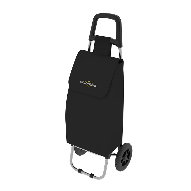 Colombo ROLLY - Chariot de Course, Chariot de Course Pliable, 25 kg, Poussette de marché, Noir