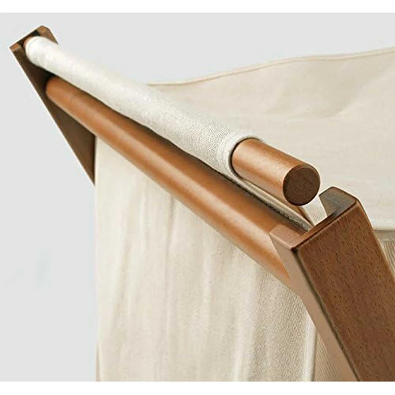 ARIT BANNY - Panier à Linge sur Roulette, Panier à Linge Pliable, Panier Linge Bois, avec Sac Extractible et Roues Pivotantes, Couleur cerise
