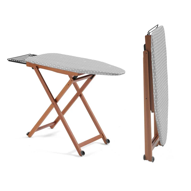 ARIT STIROLIGHT - Table à repasser, hauteur réglable : 84-88-91-93 cm, roulettes à la base, repose-fer coulissant, Couleur Cerise