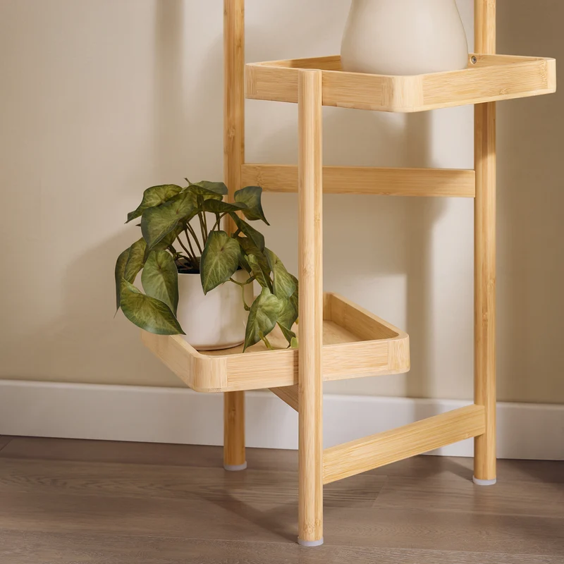 SoBuy STR12-N Étagère à Fleurs Support de Pots de Fleurs Porte Plante en Bambou à 3 Niveaux