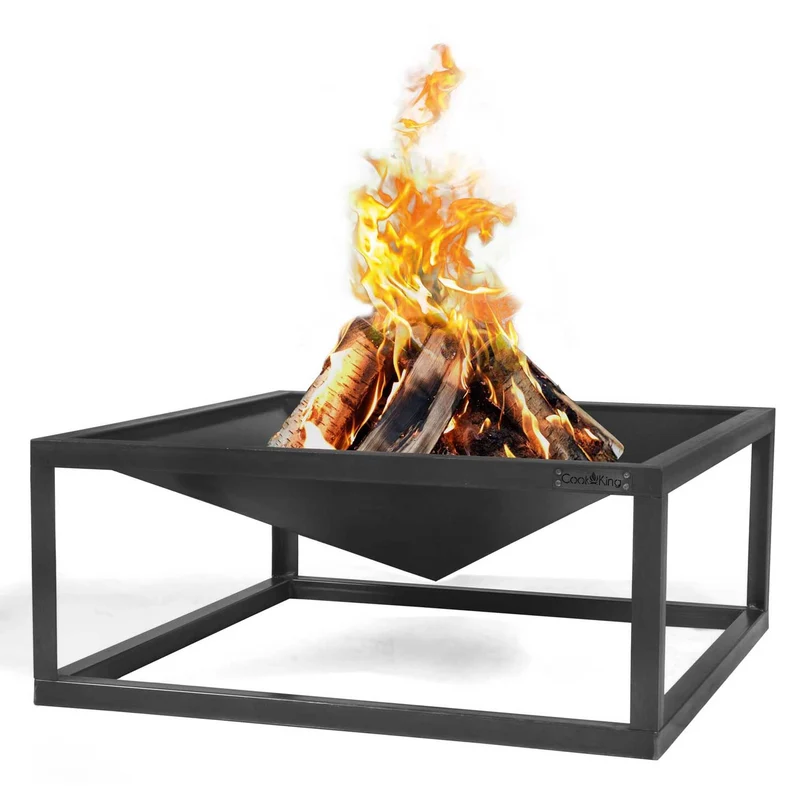 Cook King Square – Braséro extérieur de jardin en acier, 70 × 70 cm, fabriqué en Europe