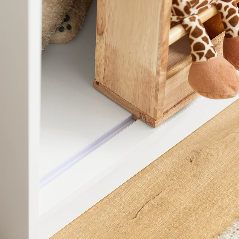 SoBuy KMB98-W Bibliothèque Enfants Étagère à Livres avec Porte Coulissante, Étagère pour Jouets