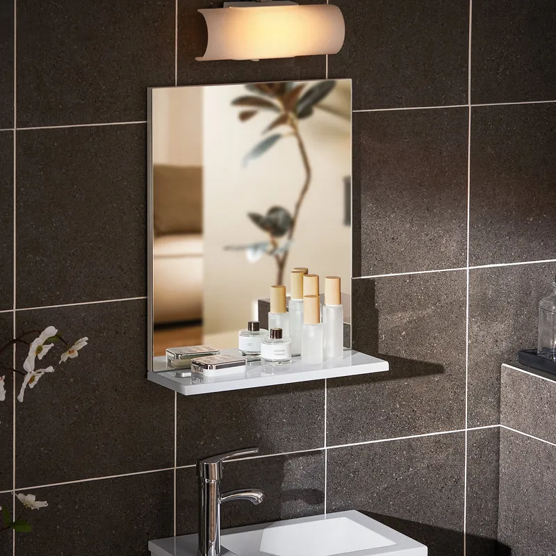 SoBuy BZR170-SET Meuble Suspendu pour Lavabo avec Miroir Meuble sous Vasque avec Miroir Ensemble de Lavabo en céramique