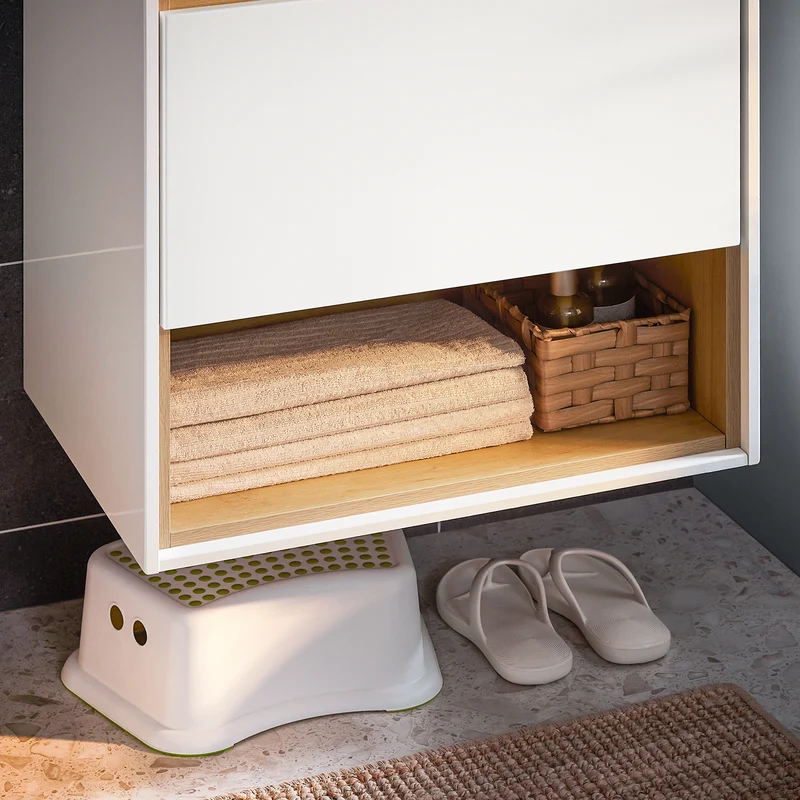 SoBuy BZR171-N Meuble Suspendu pour Lavabo Armoire avec Vasque Ensemble de Lavabo en céramique, 1 Tiroir et 1 Compartiment