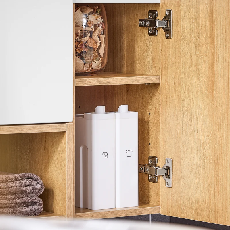SoBuy BZR178-WN Ensemble Meuble Vasque Suspendu avec 1 Tiroir et 1 Porte, Rangement Optimisé, Design Fonctionnel – L80×P46×H54 cm, MDF + Céramique, Blanc