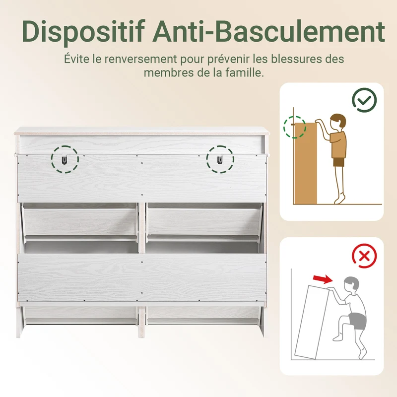 SoBuy FSR79-WG + FSR94-WG Lot de 2 Meubles à Chaussures Slim 28 Paires – Entrée Familiale XXL – Effet Bois Blanc Certifié FSC®