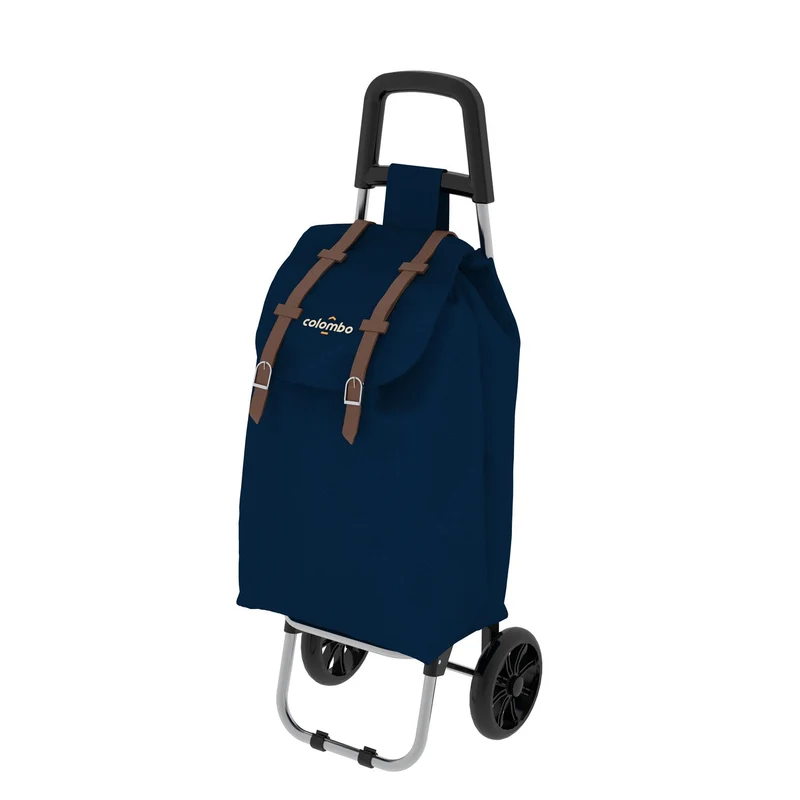 Colombo Smart – Chariot de courses pliable, sac imperméable 40 L, jusqu’à 25 kg, bleu foncé