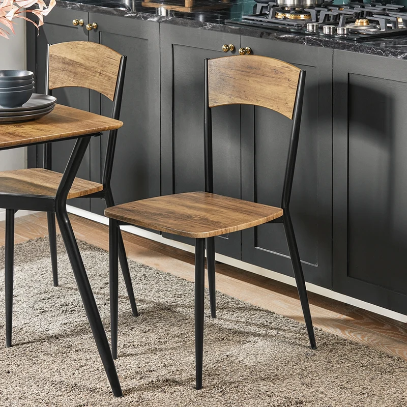 SoBuy OGT49-F Ensemble de Table à manger et 4 Chaises Table de Cuisine Set de 5 Pièces Cadre en Acier Table