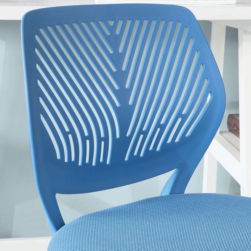 SoBuy FST64-BL Chaise de Bureau Ergonomique Fauteuil Pivotant Chaise pour Ordinateur Hauteur Réglable Bleu