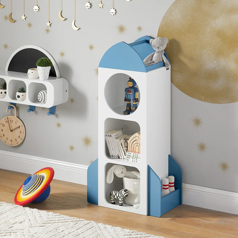 SoBuy KMB87-W Étagère Enfant, Étagère à Livres, Bibliothèque Enfant, Étagère de Rangement pour Livres et Jouets