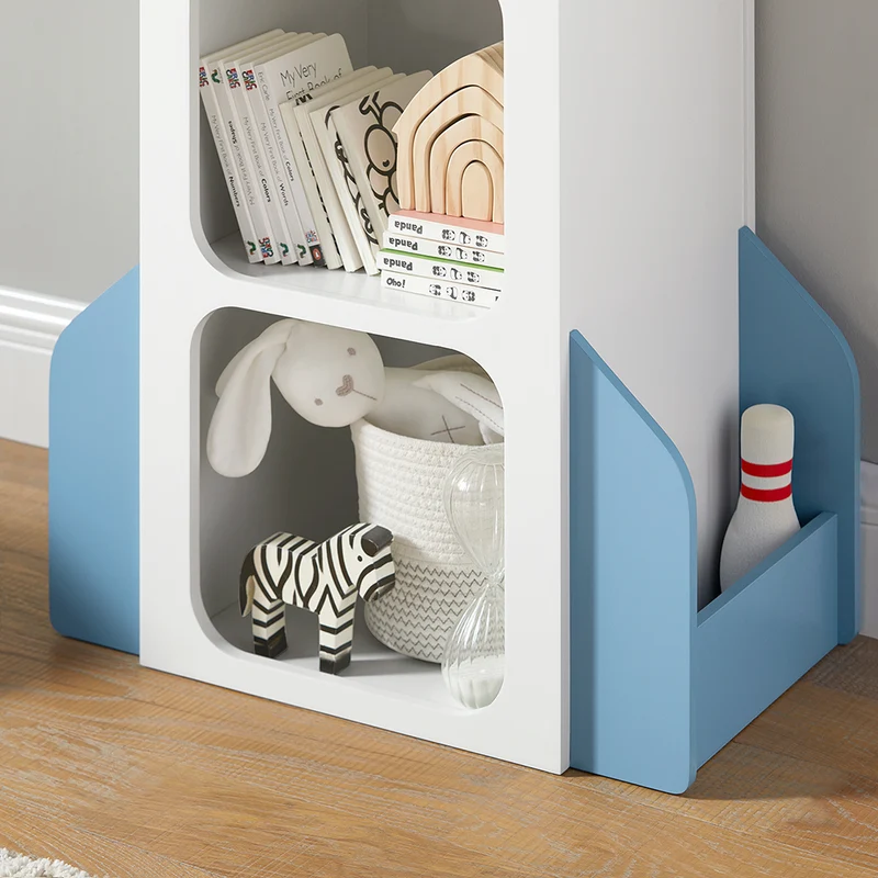 SoBuy KMB87-W Étagère Enfant, Étagère à Livres, Bibliothèque Enfant, Étagère de Rangement pour Livres et Jouets
