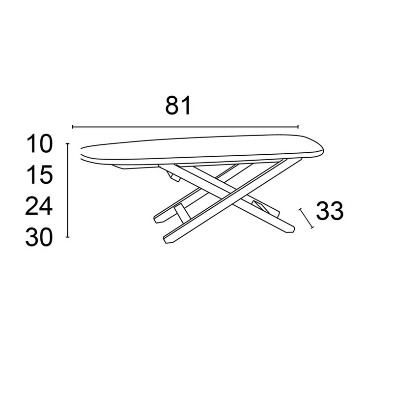ARIT - Table à repasser MINISTYRO, Table à repasser, pliable, réglable en hauteur, plan de travail 82 x 33 cm. - Couleur cerise