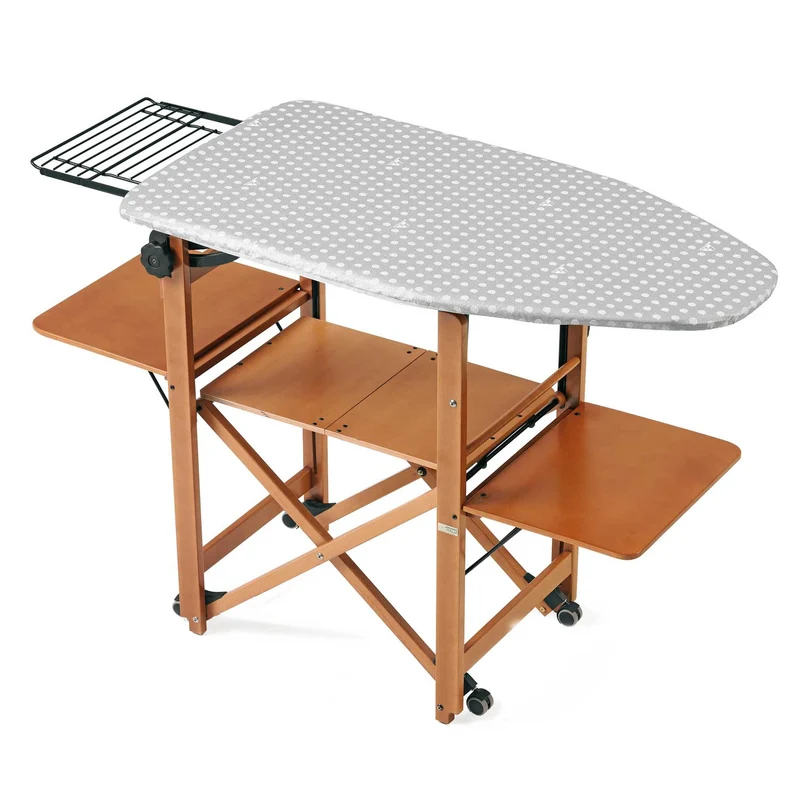 ARIT Bravo Table a Repasser, Planche à repasser, station de repassage, le plus grand plan de travail 115x54cm réglable de 86 à 92 cm, Couleur cerise