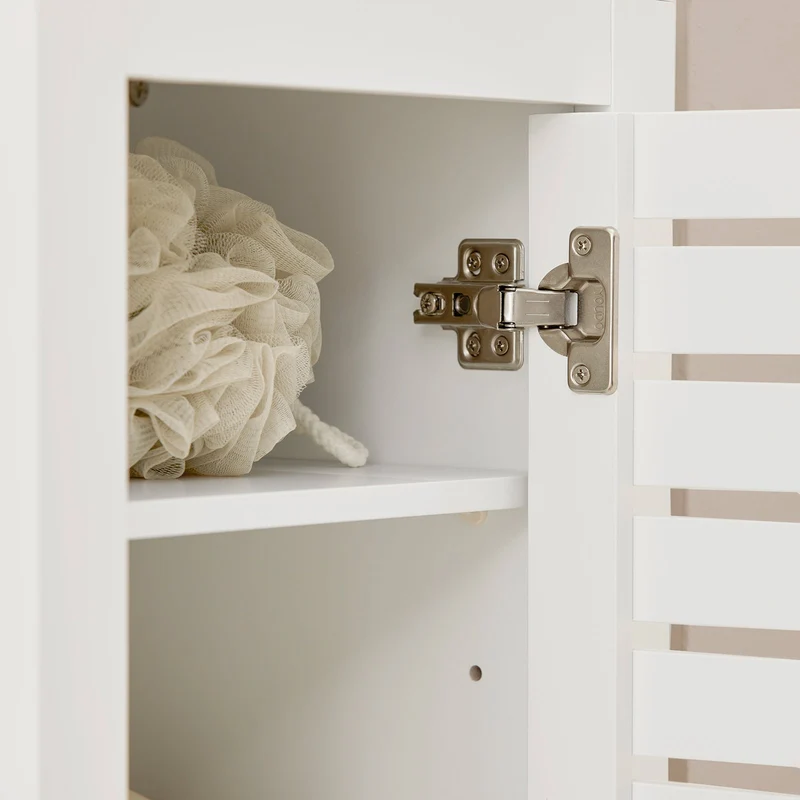 SoBuy BZR59-W Meuble Colonne de Salle de Bain, Armoire Haute, Placard de Rangement, Étagère de Rangement