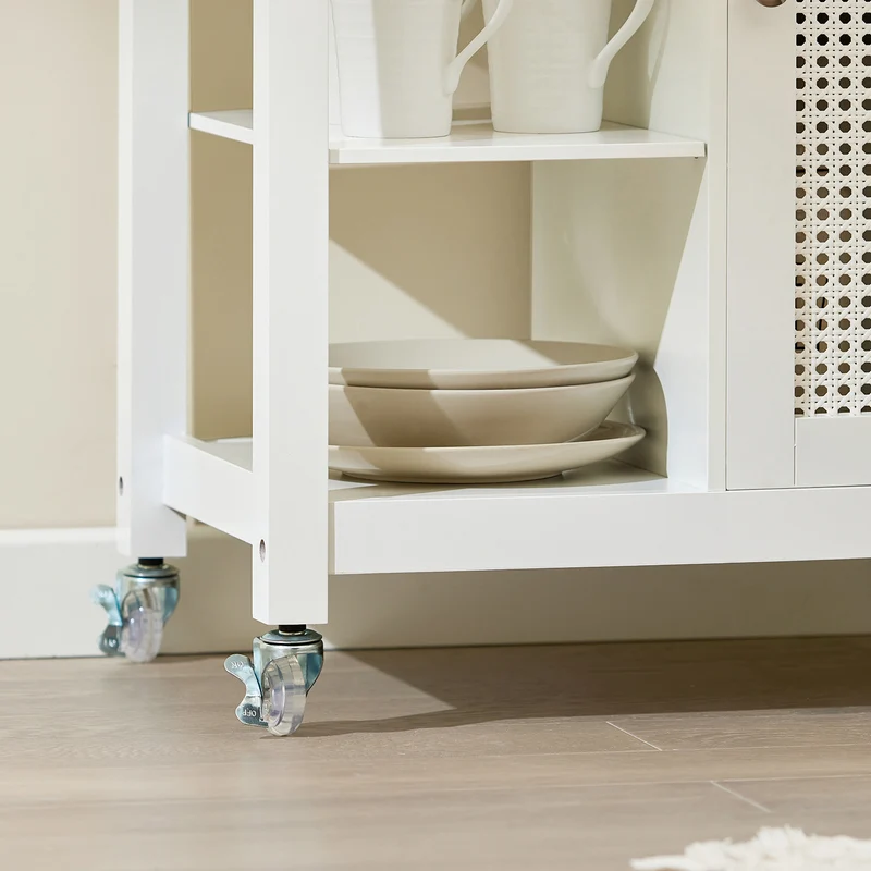 SoBuy FKW46-II-WN Desserte roulante Chariot de Service Chariot de Cuisine Meuble de Rangement avec Aspect Grillagé