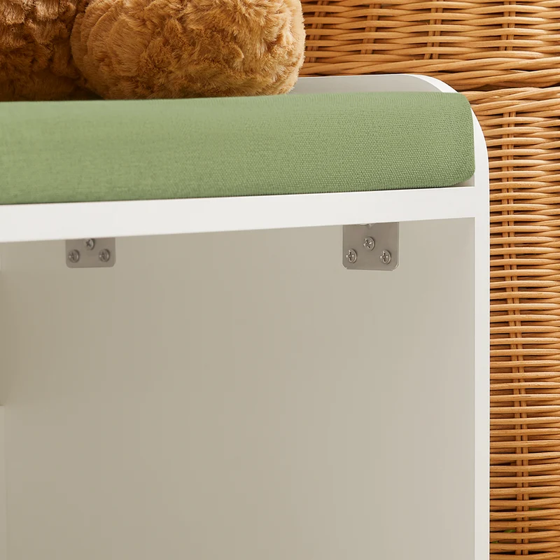 SoBuy KMB80-W Banc Coffre de Rangement 2 en 1, avec 1 Tiroir à roulettes et Assise Coussin Rembourré